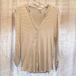 Soft Joie Lightweight Button-Down Striped Cardigan Sweater Large